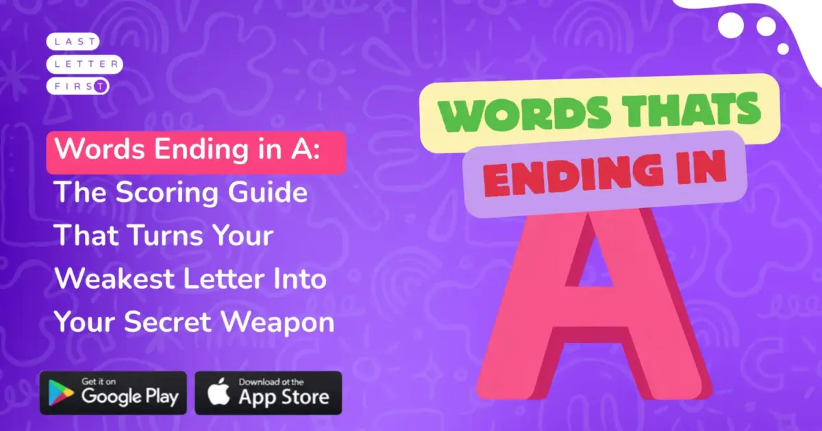 Words Ending in A